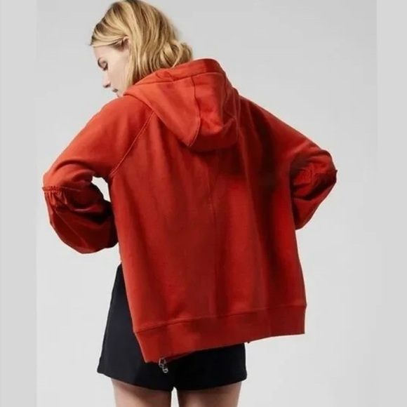 ATHLETA On My Way Triumph Zip-Up HoodieOrganic Cotton Orange Rust Size 3X - Picture 4 of 15